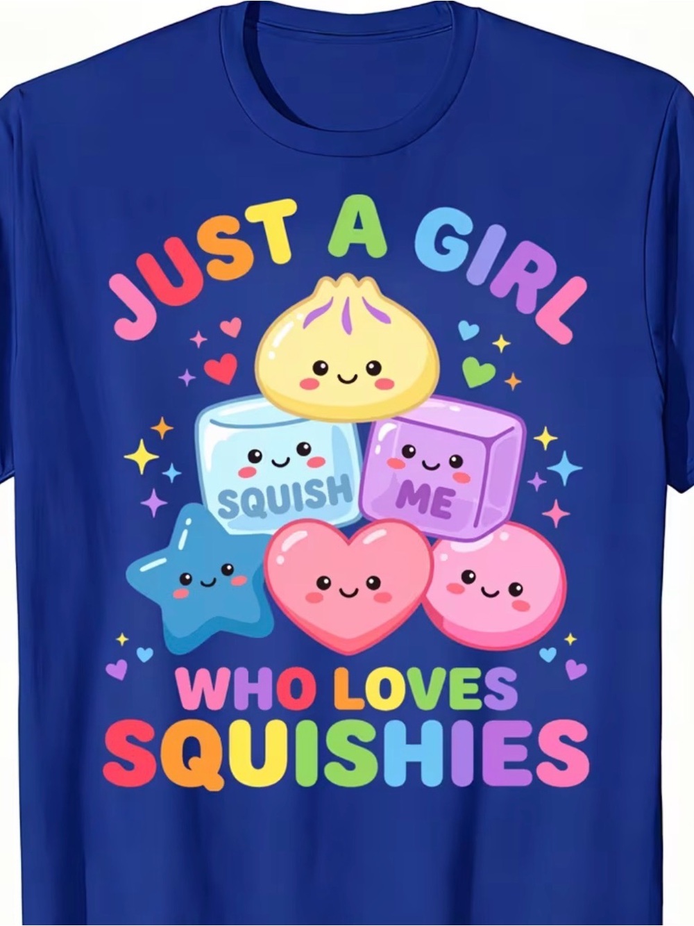 Girls' Royal Blue "Just A Girl Who Loves Squishies" Graphic Tee